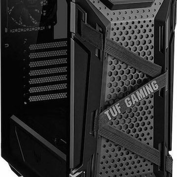 Asus TUF Gaming GT301 Midi Tower Κουτί Υπολογιστή με Πλαϊνό Παράθυρο και RGB Φωτισμό Μαύρο