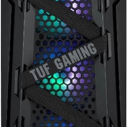 Asus TUF Gaming GT301 Midi Tower Κουτί Υπολογιστή με Πλαϊνό Παράθυρο και RGB Φωτισμό Μαύρο