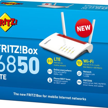 AVM FRITZ!Box 6850 LTE Ασύρματο 4G Router Wi‑Fi 4 με 4 Θύρες Gigabit