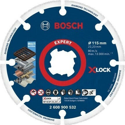 Bosch Expert Diamond Metal Wheel X-Lock Δίσκος Κοπής Μετάλλου 115mm 2608900532