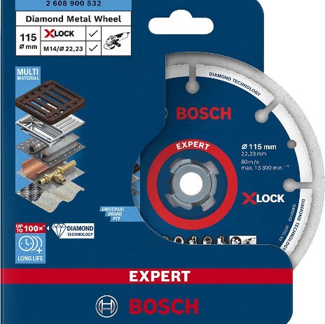 Bosch Expert Diamond Metal Wheel X-Lock Δίσκος Κοπής Μετάλλου 115mm 2608900532