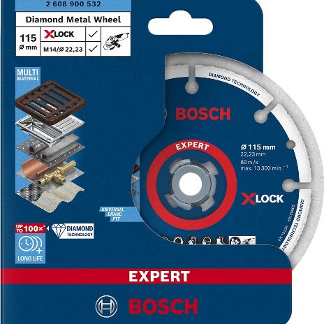 Bosch Expert Diamond Metal Wheel X-Lock Δίσκος Κοπής Μετάλλου 115mm 2608900532