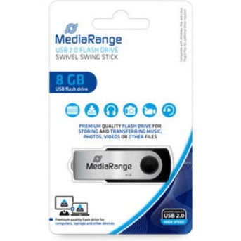 MediaRange Neutral 8GB USB 2.0 Stick Μαύρο