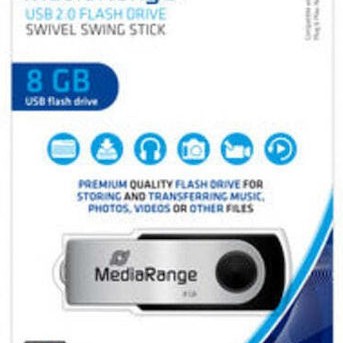 MediaRange Neutral 8GB USB 2.0 Stick Μαύρο
