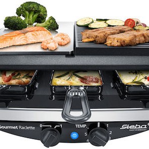 Steba RC 8 Επιτραπέζια Ηλεκτρική Ψησταριά Λείας και Αυλακωτής Πλάκας 1450W με Ρυθμιζόμενο Θερμοστάστη 29x14.5εκ.