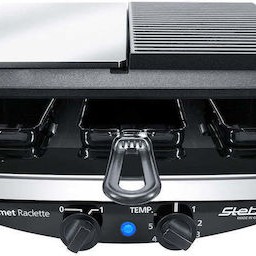 Steba RC 8 Επιτραπέζια Ηλεκτρική Ψησταριά Λείας και Αυλακωτής Πλάκας 1450W με Ρυθμιζόμενο Θερμοστάστη 29x14.5εκ.