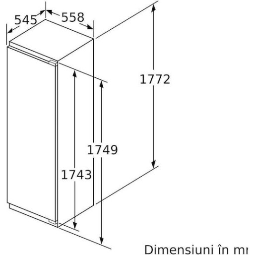 Bosch Εντοιχιζόμενο Μονόπορτο Ψυγείο 289lt Υ177.5xΠ55.8xΒ54.5εκ. Λευκό KIF81PFE0