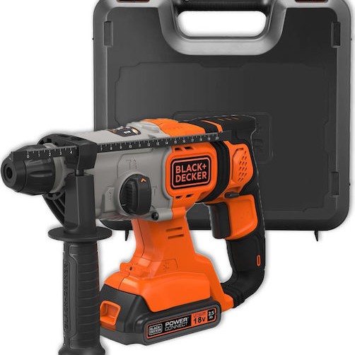 Black & Decker Κρουστικό Σκαπτικό Πιστολέτο Μπαταρίας 18V 2x2.5Ah με Υποδοχή SDS Plus