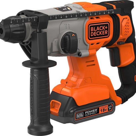 Black & Decker Κρουστικό Σκαπτικό Πιστολέτο Μπαταρίας 18V 2x2.5Ah με Υποδοχή SDS Plus