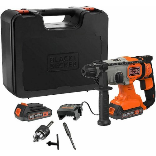 Black & Decker Κρουστικό Σκαπτικό Πιστολέτο Μπαταρίας 18V 2x2.5Ah με Υποδοχή SDS Plus