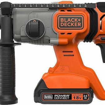 Black & Decker Κρουστικό Σκαπτικό Πιστολέτο Μπαταρίας 18V 2x2.5Ah με Υποδοχή SDS Plus