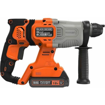 Black & Decker Κρουστικό Σκαπτικό Πιστολέτο Μπαταρίας 18V 2x2.5Ah με Υποδοχή SDS Plus