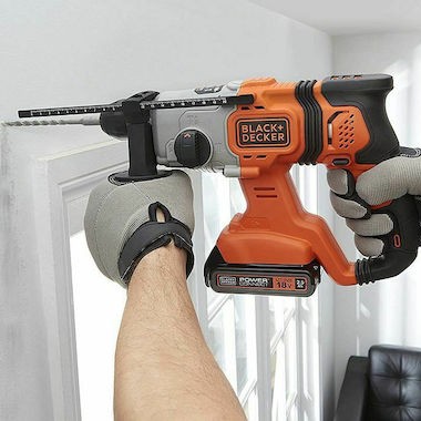 Black & Decker Κρουστικό Σκαπτικό Πιστολέτο Μπαταρίας 18V 2x2.5Ah με Υποδοχή SDS Plus