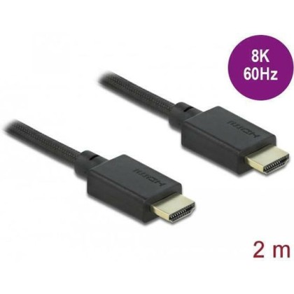 DeLock HDMI 1.3 Braided / Free Angle (180°) Cable HDMI male - HDMI male 2m Μαύρο