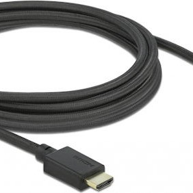 DeLock HDMI 2.1 Braided Cable HDMI male - HDMI male 2.5m Μαύρο