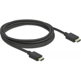 DeLock HDMI 2.1 Braided Cable HDMI male - HDMI male 2.5m Μαύρο