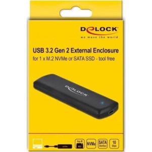 DeLock Θήκη για Σκληρό Δίσκο M.2 PCI Express NVME με σύνδεση USB 3.2