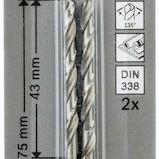 Bosch HSS-G Τρυπάνι HSS με Κυλινδρικό Στέλεχος για Μέταλλο 4x43mm