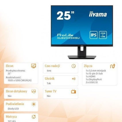 Iiyama ProLite XUB2595WSU-B5 IPS Monitor 25