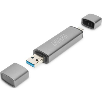 Digitus Card Reader USB 3.0 Type-C για SD/microSD Γκρι