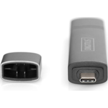 Digitus Card Reader USB 3.0 Type-C για SD/microSD Γκρι
