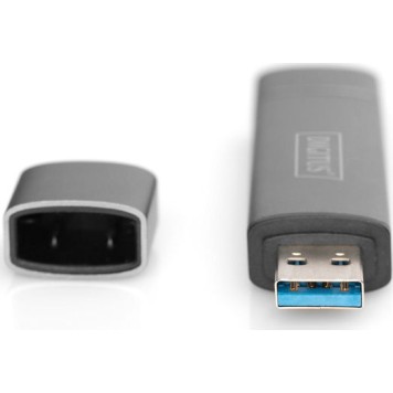 Digitus Card Reader USB 3.0 Type-C για SD/microSD Γκρι