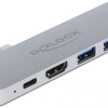 DeLock Docking Station με Διπλό USB-C HDMI 4K PD Γκρι (87753)