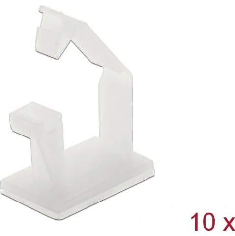 DeLock Οργανωτής καλωδίων με αυτοκόλλητη βάση Λευκό 10τμχ