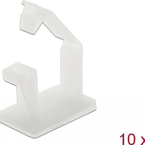 DeLock Οργανωτής καλωδίων με αυτοκόλλητη βάση Λευκό 10τμχ