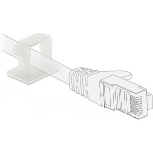 DeLock Οργανωτής καλωδίων με αυτοκόλλητη βάση Λευκό 10τμχ