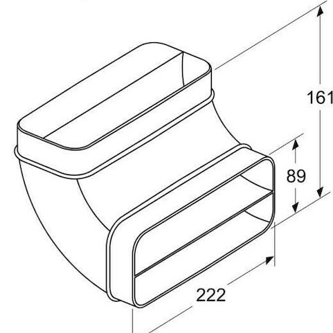 Neff Σύνδεσμος/Γωνία Απορροφητήρα Συμβατός με Neff 17x18.5cm