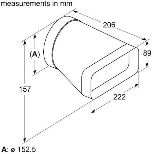 Neff Σύνδεσμος/Γωνία Απορροφητήρα Συμβατός με Neff 22.2x20.6cm