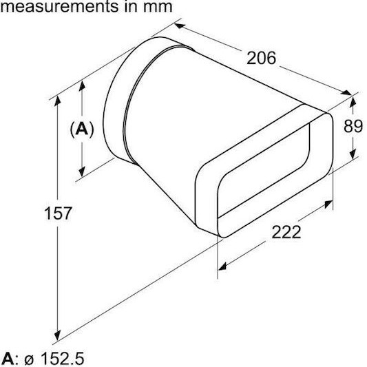 Neff Σύνδεσμος/Γωνία Απορροφητήρα Συμβατός με Neff 22.2x20.6cm