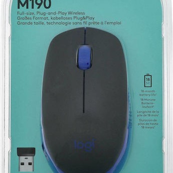 Logitech M190 Ασύρματο Ποντίκι Μπλε