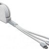 DeLock Retractable USB to Lightning / Type-C / micro USB Cable Λευκό 0.98m (85850)