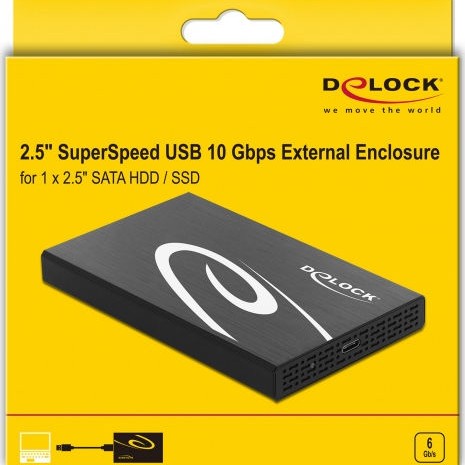 DeLock External Enclosure for HDD/SSD 2.5″ Μαύρο