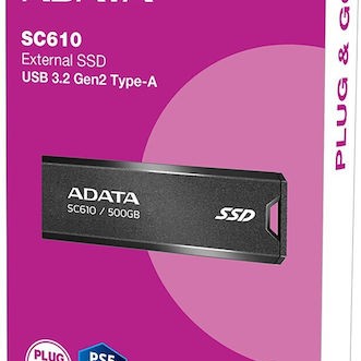 Adata SC610 500GB USB 3.2 SSD Stick Μαύρο