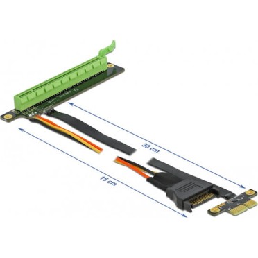 DeLock Riser Card PCI Express x4 to x4 with flexible cable 30 cm