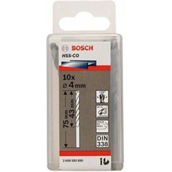 Bosch Διαμαντοτρύπανο 4mm Κοβαλτίου με Κυλινδρικό Στέλεχος για Μέταλλο 4mm / 75mm / 43x75mm