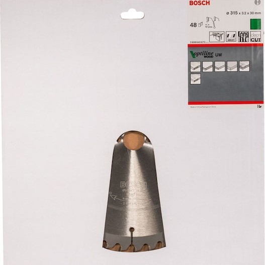 Bosch Δίσκος Κοπής Ξύλου με 48 Δόντια 315mm 2608640673