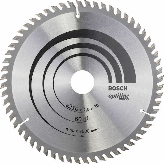 Bosch OP WO H Δίσκος Κοπής Ξύλου με 60 Δόντια 210mm 2608641190