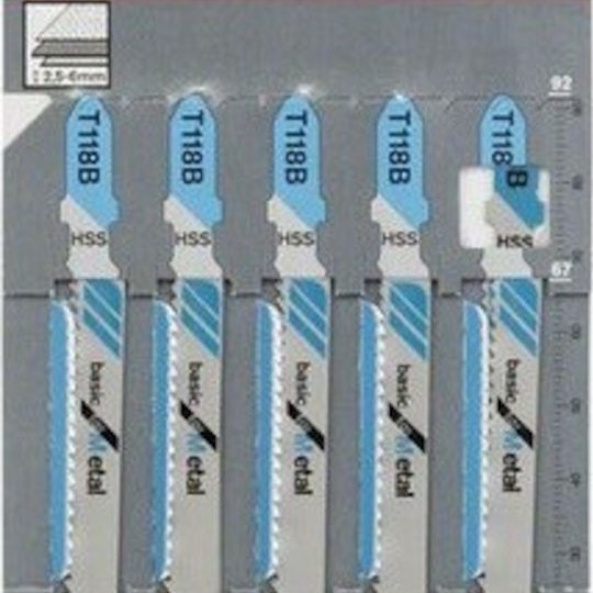 Bosch T118B Λάμες Basic for Metal για Μέταλλο 100mm 5τμχ