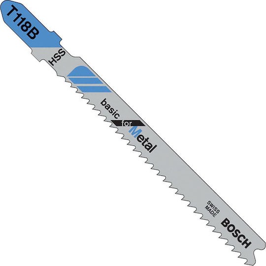 Bosch T118B Λάμες Basic for Metal για Μέταλλο 100mm 5τμχ