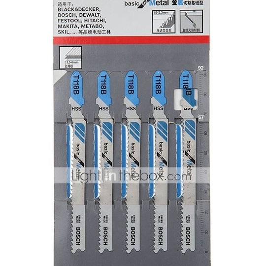 Bosch T118B Λάμες Basic for Metal για Μέταλλο 100mm 5τμχ