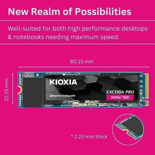 Kioxia Exceria Pro SSD 2TB M.2 NVMe PCI Express 4.0