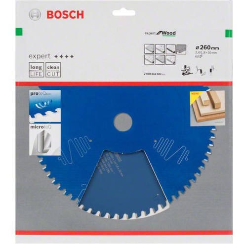 Bosch Δίσκος Κοπής Ξύλου 260mm 2608644082