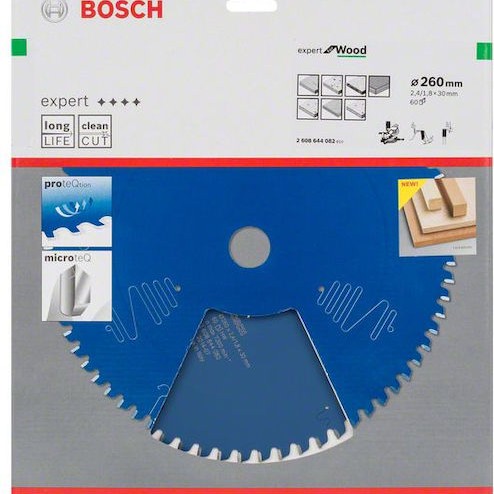 Bosch Δίσκος Κοπής Ξύλου 260mm 2608644082