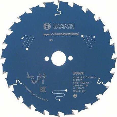 Bosch Δίσκος Κοπής Ξύλου με 24 Δόντια 160mm 2608644136