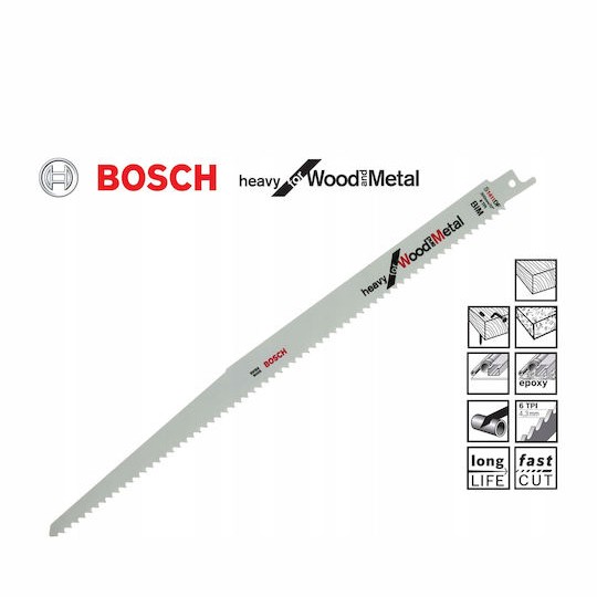 Bosch Bosch Πριονόλαμα Σπαθιού S 1411 Df Heavy Ξύλο Μέταλλο 25 Τεμάχια Μήκος 300 Mm