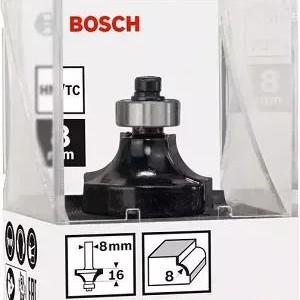Bosch Φρέζα Στρογγυλέματος σε Ξύλο 28.7mm x 53mm x 8mm με Οδηγό και Ρουλεμάν